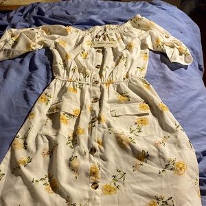 Girls off the shoulder flower dress